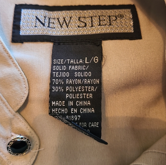 New Step Men's Caribbean Island Shirt, Size:  Large Color: Tan - Picture 6 of 16